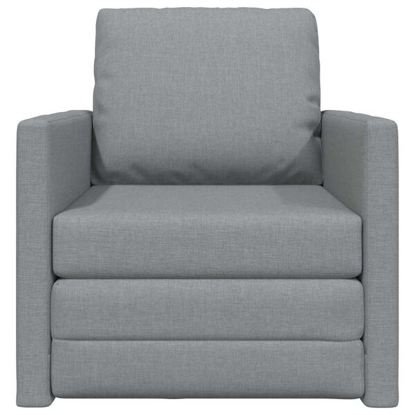 vidaXL Floor Sofa Bed 2-in-1 Light Grey 112x174x55 cm Fabric