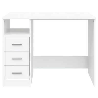 vidaXL Desk with Drawers White 102x50x76 cm Engineered Wood