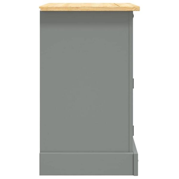 vidaXL Bedside Cabinet Mexican Pine Corona Range Grey 53x39x67 cm