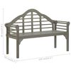 vidaXL Garden Queen Bench with Cushion 135 cm Solid Acacia Wood Grey