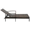 vidaXL Sun Lounger with Cushion Poly Rattan Brown