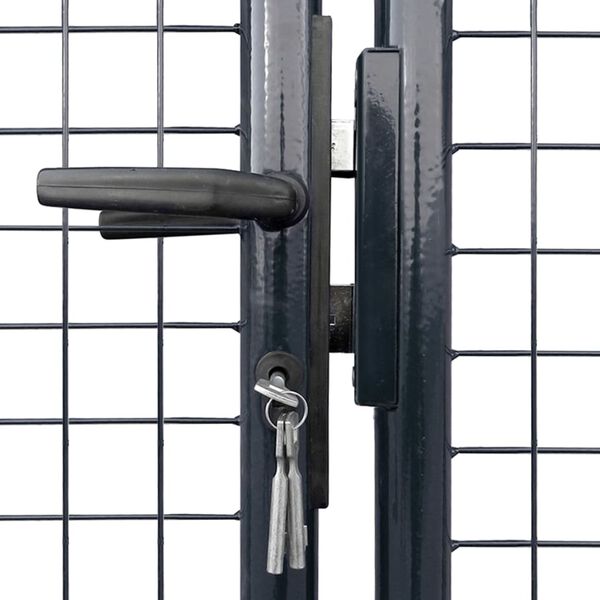 vidaXL Mesh Garden Gate Galvanised Steel 306x125 cm Grey