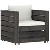 vidaXL 7 Piece Garden Lounge Set with Cushions Grey Impregnated Wood