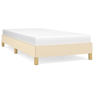 vidaXL Bed Frame without Mattress Cream 90x200 cm Fabric