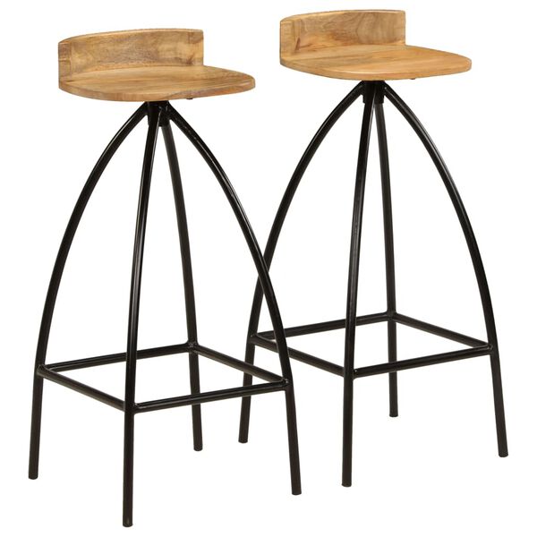vidaXL Bar Chairs 2 pcs Solid Mango Wood