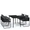 vidaXL 5 Piece Garden Dining Set Black