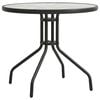 vidaXL Outdoor Table | Anthracite | Powder-coated steel, Tempered glass