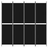 vidaXL 4-Panel Room Divider Black 200x200 cm Fabric
