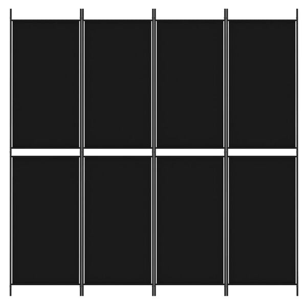 vidaXL 4-Panel Room Divider Black 200x200 cm Fabric