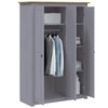 vidaXL 3-Door Wardrobe Grey 118x50x171.5 cm Pine Panama Range