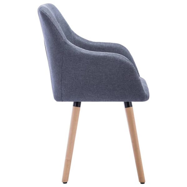 vidaXL Dining Chairs 2 pcs Dark Grey Fabric