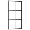 vidaXL Sliding Door ESG Glass and Aluminium 102x205 cm Black