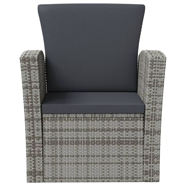 vidaXL 8 Piece Garden Lounge Set with Cushions Poly Rattan Grey