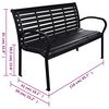 vidaXL Garden Bench Black 116 cm Steel and WPC