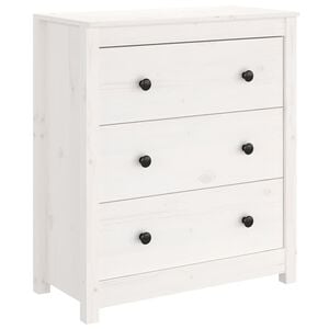 vidaXL Sideboard White 70x35x80 cm Solid Wood Pine