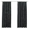 vidaXL Blackout Curtains 2 pcs with Hooks Velvet Anthracite 140x175 cm