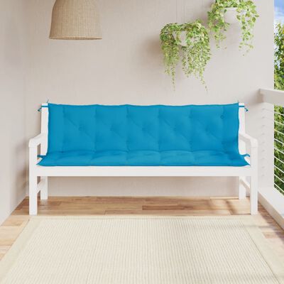 vidaXL Garden Bench Cushions 2 pcs Light Blue 180x50x7cm Oxford Fabric