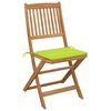 vidaXL Folding Garden Chairs 6 pcs with Cushions Solid Acacia Wood