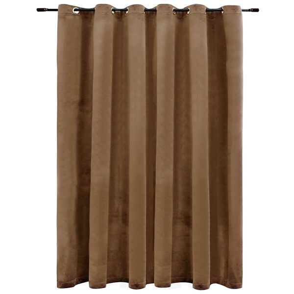 vidaXL Blackout Curtain with Metal Rings Velvet Beige 290x245 cm