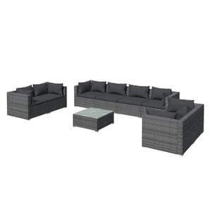 vidaXL Garden Lounge Set | Grey | PE rattan | Large | Modular