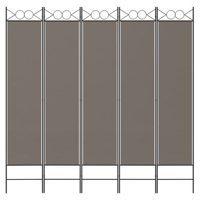 vidaXL 5-Panel Room Divider Anthracite 200x220 cm Fabric