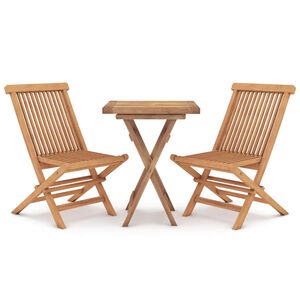 vidaXL 3 Piece Garden Dining Set Solid Wood Teak
