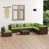 vidaXL 8 Piece Garden Lounge Set with Cushions Poly Rattan Brown