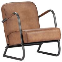 vidaXL Relax Armchair Light Brown Real Leather