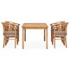 vidaXL 5 Piece Garden Dining Set with Cushions Solid Teak Wood