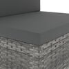 vidaXL Sectional Middle Sofa Poly Rattan Grey