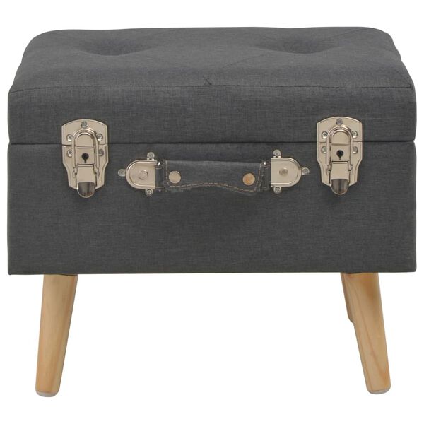 vidaXL Storage Stools 3 pcs Dark Grey Fabric