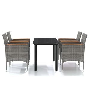 vidaXL Garden Dining Set | Grey and Black