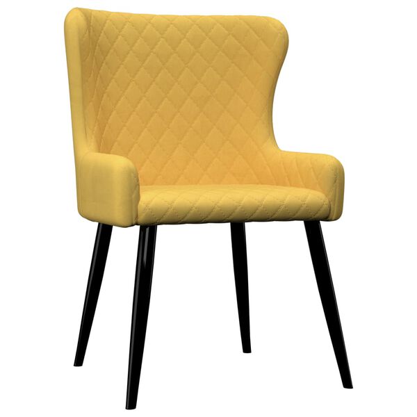 vidaXL Dining Chairs 2 pcs Yellow Fabric