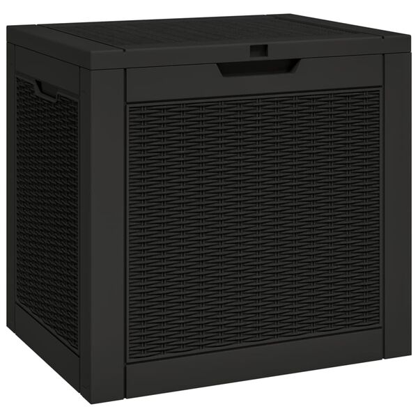 vidaXL Garden Storage Box Black 55.5x43x53 cm Polypropylene
