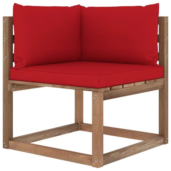 vidaXL 4 Piece Garden Pallet Lounge Set with Cushions Impregnated Pinewood