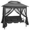 vidaXL Outdoor Convertible Swing Bench with Canopy Anthracite 220x160x240 cm Steel