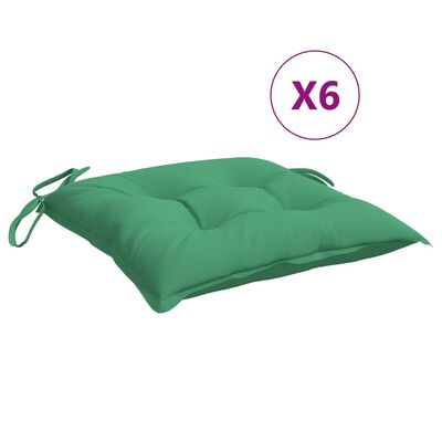 vidaXL Chair Cushions 6 pcs Green 50x50x7 cm Oxford Fabric