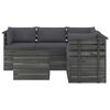 vidaXL 6 Piece Garden Pallet Lounge Set with Cushions Solid Pinewood