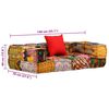 vidaXL 2-Seater Modular Pouffe Patchwork Fabric
