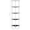 vidaXL 5-Tier Shelf Black 30x30x130 cm Tempered Glass
