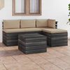 vidaXL 5 Piece Garden Pallet Lounge Set with Cushions Solid Pinewood