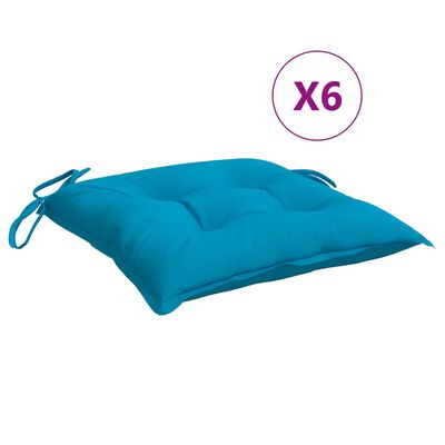 vidaXL Chair Cushions 6 pcs Light Blue 50x50x7 cm Oxford Fabric