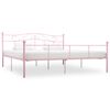vidaXL Bed Frame without Mattress Pink Metal 180x200 cm Super King