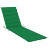 vidaXL Sun Lounger with Green Cushion Solid Teak Wood