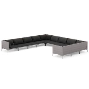 vidaXL Garden Lounge Set | Dark grey, Black