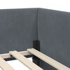 vidaXL Corner Bed Frame Dark Grey 90 cm x 200 cm Polyester and Plywood