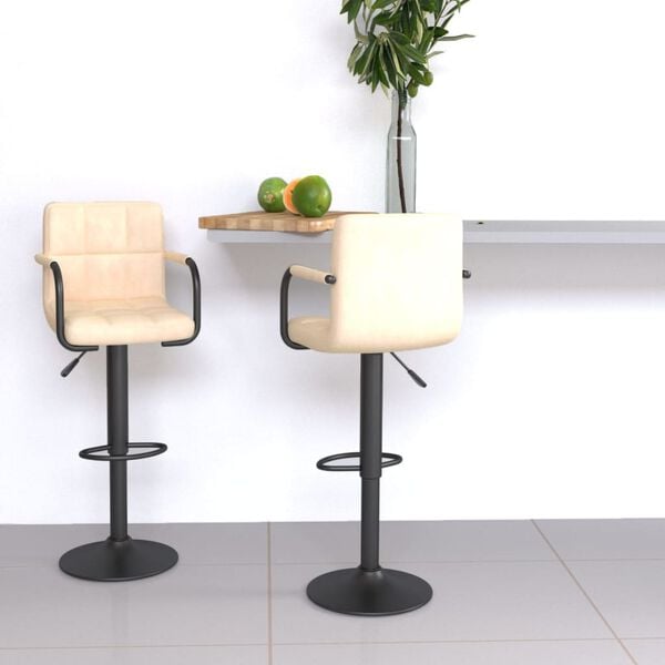 vidaXL Bar Stools 2 pcs Cream Velvet