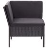vidaXL 3 Piece Garden Lounge Set with Cushions Poly Rattan Black
