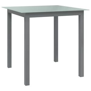 vidaXL Garden Table | Light grey | Aluminium, Glass | 80x80 cm | Durable