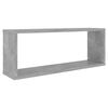 vidaXL Wall Cube Shelf 2 pcs Concrete Grey 60x15x23 cm Engineered Wood